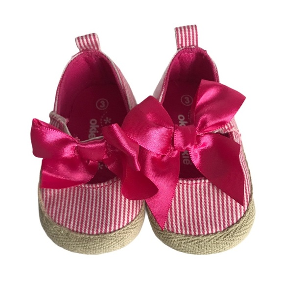 Pink & White Striped Baby Shoes - Picture 3 of 10
